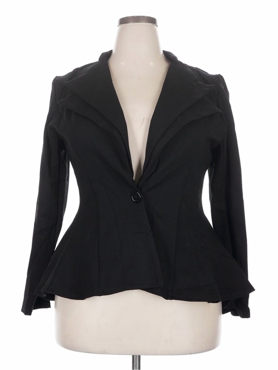nOir Jewelry Jackets & Blazers - 1x 2x 3x Noir Nordstrom Tailored Peplum Jacket - Classic Single-Button Blazer